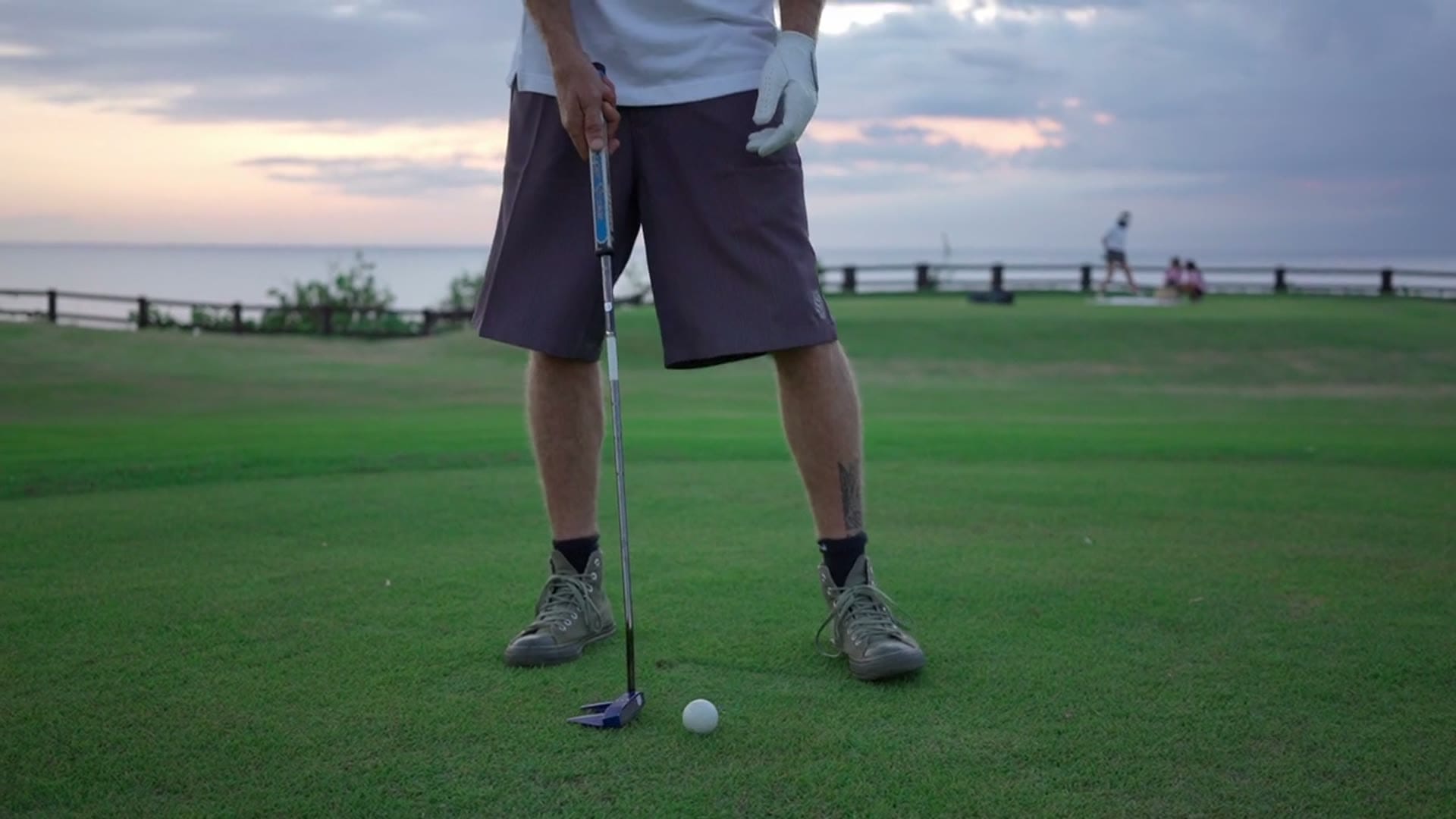 A championship fairway in the low light of early morning